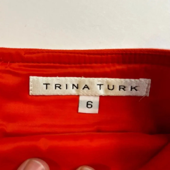 Trina Turk lined pencil skirt orange/red size 6 - Picture 5 of 9